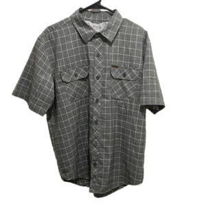 Orvis Classic Collection Men’s Sz L Button Down Short Sleeve Gray Plaid 🌟